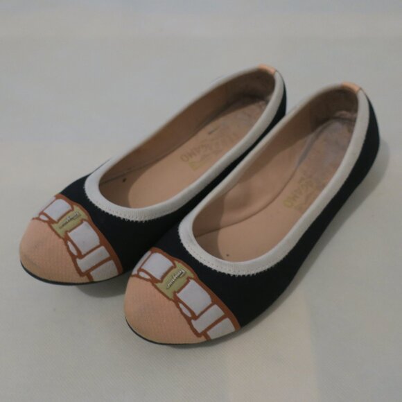 FERRAGAMO ​Varina Knit Ballet Flat Women's Shoes 9C - Picture 1 of 6